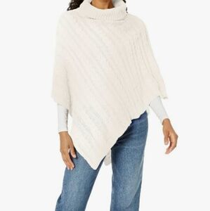 Hadley Wren Women's Knit/Crochet Poncho Collection, Lola May White, One Size